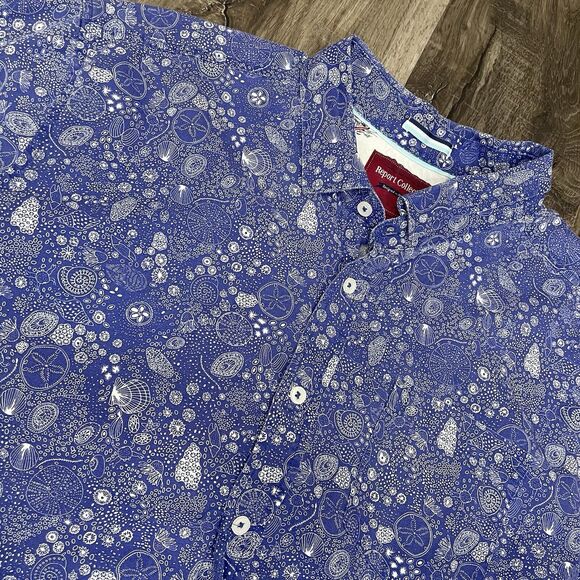 Report Collection Men's Shirt Size Large White Short Sleeves Sailboat Nautical - Picture 1 of 10